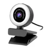 Webcam Ring Light HD 1080P Video Recording USB Web Camera for PC Game Class Online Laptop Computer with Microphone Cam Streaming OBS