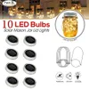 8 Pack Solar Mason Jar Lights with 8 Handles,10 Led String Fairy Firefly Lights Lids Insert for Regular Mouth Jars Garden decor Y200603