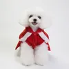 クリスマスペット犬ジャンプスーツ猫服暖かいフリースジャンパー子犬ペットパジャマ犬赤いドレス小さな大きい犬S-XXLペット用品201114