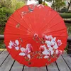 Panno di seta Ombrello di carta Ombrello Pioggia Donne Delle Donne Vintage Dance Prop Peach Blossom Cinese Intangibile Parasole Culturale PARASOL PARAGUAS 211222