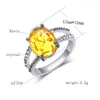 2022 Mode Personlighet Charm Flickor Bröllopsring Ovala Kristall Amber Stone Guld / Silver Ring Toppkvalitet Lämplig för julfest Present Tillverkare Partihandel