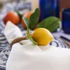 10pcs 시뮬레이션 레몬 식물 냅킨 링 과일 식사 버클 호텔 모델 냅킨 링 201120