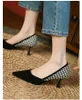 Elegant Pointed Toe Black High Heel Dress Shoes Ladies Stiletto Heels 2022 New Vintage Pumps Spring and Autumn