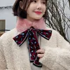 Luxury-Scarf Women Silk Scarves Long Scarf Winter Accesories Fashion Holiday Polyester Silk Fur Present