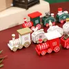 جديد عيد الميلاد قطار خشبي الأطفال هدايا عيد الميلاد عيد الميلاد الخشب قطار ندفة الثلج رسمت عيد الميلاد ديكور زخرفة WB3123