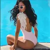 Women's one piece Bikinis set European and American pure angel wings parent child bathing suit open back Swimsuit swimwear