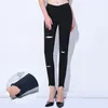 M-5XL Plus Size Hole Ripped Jeans Femmes Taille Haute Pantalon Crayon Noir Surdimensionné Pantalon Quotidien Printemps Été Pantalon Femme T200608