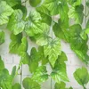 360 stks kunstmatige decoratieve bloemen planten druif garland greens rotan plastic wijnstokken opknoping zijde groen blad tuin bruiloft muur decor