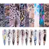 Snake Nail Foil Sticker Set Serpentine Leopard Print Sliders Adhesive Vattenöverföring Folie Nagellack Nail Art Sticker Decal Manicure 10pcs