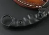 High Quality Karambit Knife D2 Satin / Black Stone Wash Blade Black Full Tang G10 Handle Claw Knives With Leather Sheath