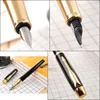 Fountain Pen Black Gold Clip Business Excutive Fountain PenS School Office Leverantörer Metal Fast Writing Pen Stationery9643739