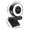 Webcam Ring Light HD 1080P Video Recording USB Web Camera for PC Game Class Online Laptop Computer with Microphone Cam Streaming OBS