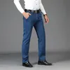 Wiosenna jesieni dżinsy z wysokiej talii Mężczyźni marka męska workowate dżinsowe spodnie klasyczne czarne męskie dżinsy biznesowe 201128