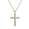 Iced Out Large Cross Necklace Pendant With 4mm Tennis Chain Gold Silver Cubic Zircon Men Women Hiphop Rock Jewelry