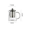 350 ml heldere borosilicaatglas theepot thee gereedschap met roestvrijstalen infuser strainer hittebestendige losse blad thee -thee -pot