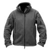 Mäns Jackor Höst Men Fleece Jacka Taktisk Soft Shell Hooded Winter Mens Multi Pocket Zipper Warm Polar Army Coat Outwear