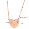 moda 18k rosa chapado en oro acero inoxidable amor corazón key cristal colgante collar de mujer collar accesorio joyería