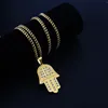 Mens Curb Cuban Necklace Chain Silver Color Gold 316L Acero inoxidable Crystal colgante Collares para mujeres Punk Fashion Jewelry1