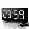 Digital LED Despertador Espelho Multifuncional Snooze Tempo Display Ajustável Iluminação FM Radio Tabela Relógio Tempo Memória Desk Relógio 201222