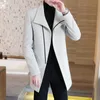 Herenwolmengsels Britse stijl Mannen Jassen 2021 Winter Wollen Jas Windbreaker Slanke Medium Lengte Warme Jas Mens Trench Kleding