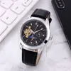 Business Luxury mens watches Top brand leather strap wristwatches mechanical automatic movement Moon phase flywheel watch for men's Father's Day Gift montre de luxe