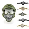 Outdoor Tactical Helmet Mount Fast Mask Face Protection Gear Double Belt Metal Steel Wire Mesh Half Face Airsoft Shooting NO03-002B