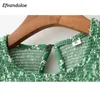 efvandoloe green maxiのドレスの長い花の夏のドレスのための女性自由奔放に生きる服Jurken Robe Femme LJ200808