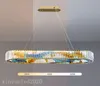 Chinese Style Modern Dining Room Bedroom Study Creative Enamel Chandeliers Oval light fixture