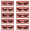 Ny ankomst 3d mink ögonfransar tjock äkta mink hår falska ögonfransar öga lash makeup förlängning falska ögonfransar set 10 stilar 1Box = 1Pairs