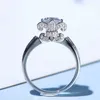 1ct Sparkling Jewelry Real 100% стерлинговый круглый круглый порез белый топаз CZ Diamond Women Wedding Congagement Crown Band Подарок