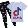 TIK TOK Nuova maglietta pantaloncini per il tempo libero tuta sportiva chill set set da 2 pezzi costumi per bambini ragazzi estate set5474545