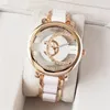 Fashion Fulal Brand Watch Watch Women Girl Hollow Out Стальная группа Crystal Diamond Style Quartz Luxury Logo Clock CH 07