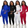 Borduurwerk Womens Trainingspakken 2 Stuk Set Outfits Lange mouw Cardigan Sportkleding Joggingsport Sweatshirt Sportpak K7631