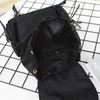Mochila de nylon impermeável vintage Bolsa escolar preta para adolescentes garotas drawtring ladies Bagpack Young mochilas femininas