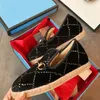 Zimowe obuwie damskie teksturowane wełniane mokasyny gumowa podeszwa środkowa płaski but domowy Lady Check Tweed Walking Loafer z pudełkiem rozmiar 35-40