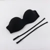 Sexy strapless empurrar sutiã sem emenda invisível antiderrapante silicone fino copo subjuter sutiãs fora do ombro mulheres underwear meia copo 201202