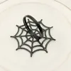 Metall Spider Web Servetter Buckles Ghost Festival Halloween servett Ringar Dumb Black Opp-paket med olika färger 3 8hwa J1