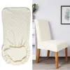 Cubiertas de silla de estiramiento de la celosía de diamante Cubierta del asiento de la silla de color sólido de tela sólida lavable para la silla para el comedor