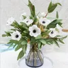 결혼식 꽃 진짜 터치 흰색 anemones 꽃다발 테이블에 대 한 인공 자연 pu