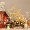Gold Star Veller Suport com Long Stem Metal Tea Light Stand Presentes de Natal Casamento Favor de peças centrais decorativas