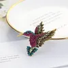 Färgglad Rhinestone Hummingbird Brosch Djurbroscher för kvinnor Korea Modeaccessoarer 5 färger Pins