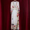Summer Fashion Runway Elegant Maxi Dress Women Deep V Neck Print Boho Holiday Party Long gown5202954 JENF