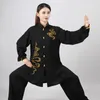 Moda Damskie Dwuczęściowe spodnie Chiński Styl Odzież Jedwabna Pościel Top + Pant Tang Suit Sets Casual Garnitury Haftowane Odzież