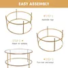 US stock Round Coffee Table Gold Modren Accent Table Tempered Glass Side Table for Home Living Room Mirrored Top/Gold Frame a27