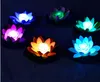 17 CM Artificial LED Lotus Lâmpada da flor na associação de água Mudou coloridas de flutuação Desejando Lanternas for Wedding Party Detalhes