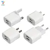 30pcs New Design White 2 Ports 2USB Dual USB Cell Phone Charger 5V 2A EU US AU UK Plug Wall Power Adapter for iPhone Samsung HTC