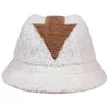 appa bucket Lamb wool hat winter warm Fishing Caps Faux Fur Arrow Symbol Printed Bucket Hat Men Women tide Flat Top Hats