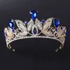 Grün rote weiße Kopfbedeckung Strassbraut Tiara Mode Golden für Frauen Hochzeitskleid Haar Schmuck Prinzessin Kronen Accessoires