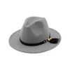 Hoedje Hoed voor vrouwen brede muts vrouwelijke hoeden vrouwelijke hoeden vrouw jazz panama caps dame vilt fedora caps meisjes trilby chapeau winter mode-accessoires nieuw