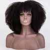 250 Densidade Afro Kinky Curly Lace Perucas de Cabelo Humano Com Bangs Curto Bob Rendas Peruca Frontal para Mulheres Full 4B 4C Dolago Preto